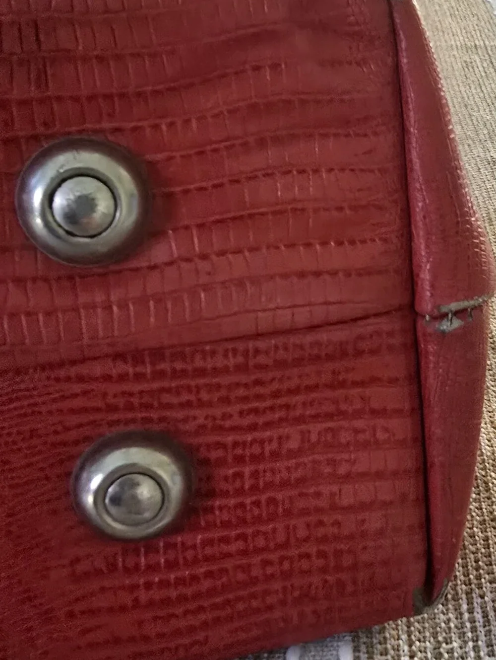 Janie Frickle Collection Circle Y Satchel Red Leather Snakeskin Western Vintage